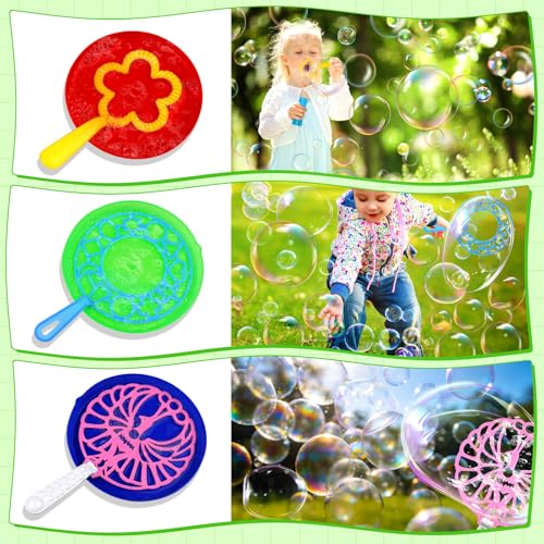 28 Pcs Big Bubble Wand Bulk Set for Summer Outdoor Games Activities Party Favors Birthday Supplies, Big Bubble Maker with Tray