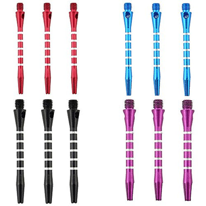 Honbay 12Pcs Aluminum Medium Darts Shafts Harrows Dart Stems Throwing Fitting