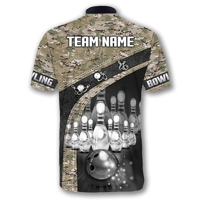 GABITA Personalized Bowling Jerseys for Men, Custom Bowling Polo Shirt, Bowling Shirts Gift for Bowler Team Player - color: A45