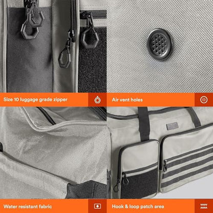 Fitdom 130L 36" Heavy Duty Extra Large Sports Gym Equipment Travel Duffle Bag W/Adjustable Shoulder Strap & 7 Compartments. Perfect for Soccer Baseball Basketball Hockey Football, Team Coaches & More - color: Silver Grey