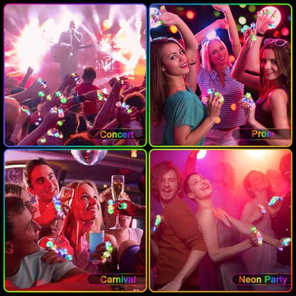OLUPP Light Up Rings, Glow In The Dark Party Supplies, 6 Style Flashing Glow In The Dark Rings - style: 200 Pack