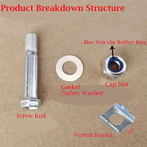 8 Set Children's Bicycle Training Wheels Mounting Screw Kit (Shoulder Bolts+Washers+Vertical Brackets+Locking Nuts) M8+M9 Screws Universal for Kids Bike Auxiliary Wheel Stabiliser Support