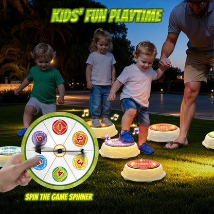 Light Up Stepping Stones for Toddlers 3-5 - 6 PCS Non-Slip Musical Stackable Step Stones, Toddler Obstacle Course Sensory Toys, Indoor Outdoor Jumping Play 1-3 Years Old Boys Girls Birthday Gifts - style: 6 LED Pads