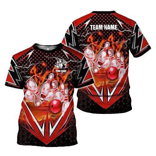 Rivelus Personalized Name Bowling Shirts for Men and Women 3D, Bowling Shirts for Team Bowling, Bowling Shirts Gift - color: Blm16