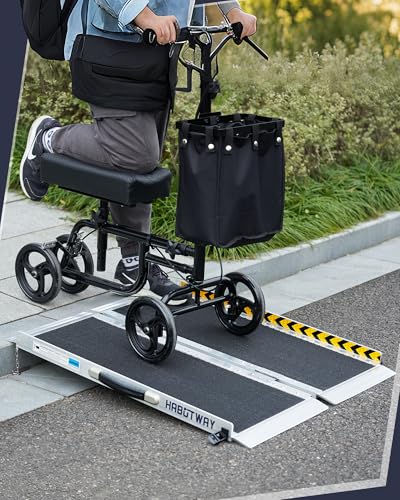 HABUTWAY 3ft Wheelchair Ramps for Home Steps, Portable Wheelchair Ramp Holds up to 800Lbs, Threshold Ramp with Non-Slip Resistant Surface, Ramps for Wheelchairs for Home, Stairs, Steps, Doorways - size: 3FT Using height 3-9"