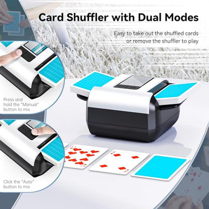 ShuffleBox S1 Automatic Card Shuffler with 2000mAh Rechargeable Built-in Battery, 2 Deck Ultra Quiet Shuffling Machine - color: SFB-S1LITE