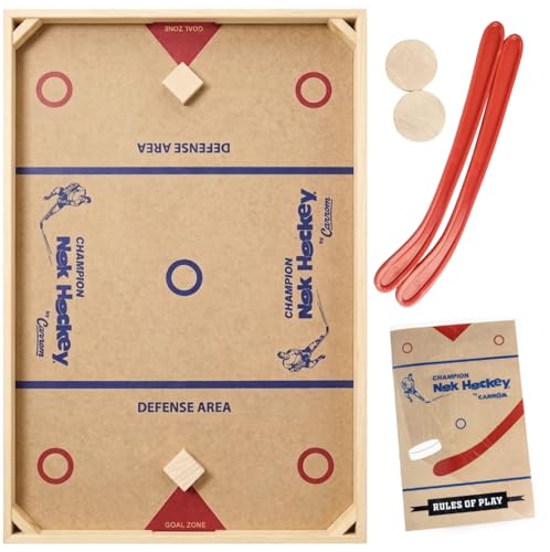 Carrom Champion Nok Hockey Game (Standard Size) — Wooden Board Games for Adults & Children — Indoor and Outdoor Games for Family — Sports Board Games