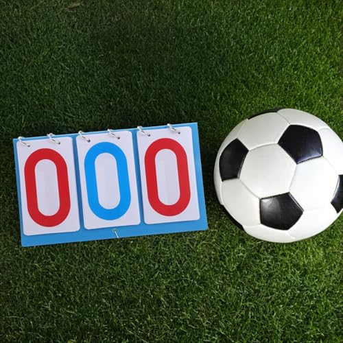 PRETYZOOM Multi-Sport Tabletop Scoreboard Flip Counter with 3-Digit Display, Plastic Portable Score Keeper for Football Basketball Volleyball Tennis Games