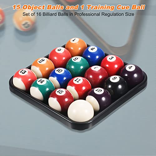 PATIKIL Pool-Billiard Ball Set, 2-1/4 Inch Regulation Size Complete 16 Professional Resin Billiards Ball for Replacement Billiard Game