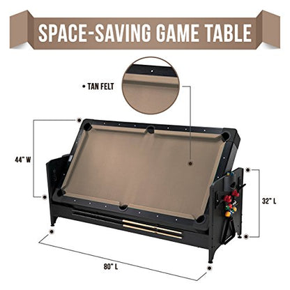Fat Cat Original 3-in-1 7 Foot Pockey Multi Game Table, Air Hockey Table, Pool Table, and Table Tennis Combo with Accessories - color: Tan