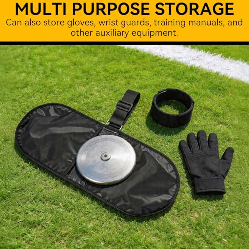 Discus Carrier Bag, Oxford Fabric Water Proof Track Field Equipment Pouch Adjustable Shoulder Throwing Sports Backpack for Men and Women, Holds 2Pcs 2KG Discus - color: Black