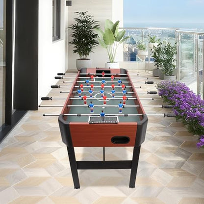 47" Competition Sized Wooden Soccer Football Table, Game Room Soccer Game Table, Regulation Foosball Table for Indoor or Outdoor, Family Game Night, Perfect for Kids and Adults