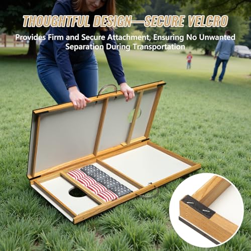 Cornhole Board Set,Corn Hole Games for Adults Outdoor,2X4FT Solid Wood Regulation Cornhole Boards with 8 Cornhole Beans Bags & Carry Case - style: Eagle's Head