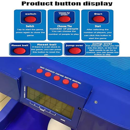 Indoor Electronic Bowling Alley Game Console with LED Scoreboard, Automatic Reset & Lighting, Fun for Kids & Adults, 3.5m/11ft - Ultimate Bowling Sports Experience - size: 2m/6ft