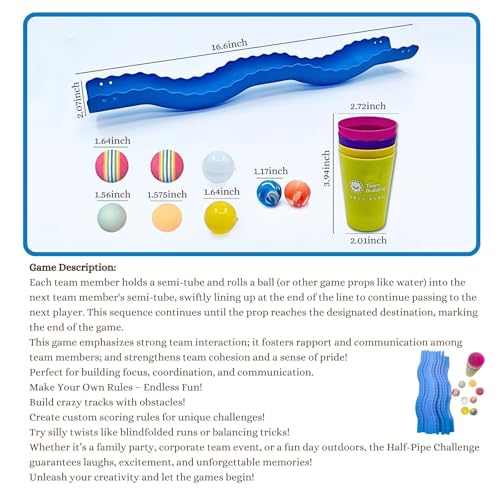Fun Half Pipe Props, Suitable for Team Building Games,Ideal for Work Adults ice Breaker Game in Outdoor Team - Building Activities. (Pipe)