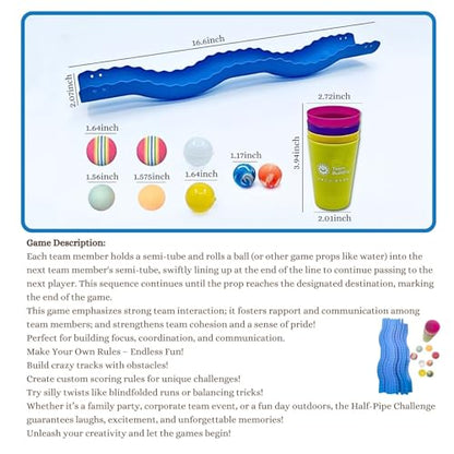 Fun Half Pipe Props, Suitable for Team Building Games,Ideal for Work Adults ice Breaker Game in Outdoor Team - Building Activities. (Pipe)