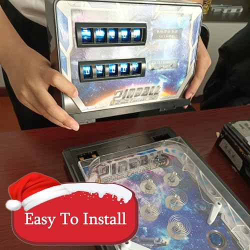 Portable Pinball Machine with Light and Sound Effects, Digital-Counter, Electronic Pinball Game Toys, Tabletop Pinball Toys for Children and Family