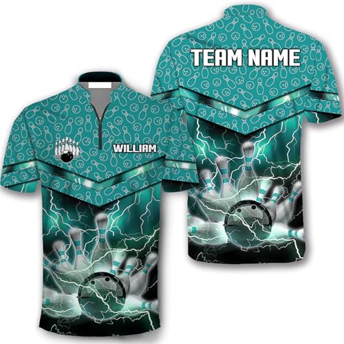 GABITA Personalized Bowling Jerseys for Men, Custom Bowling Shirts, Funny Bowling Shirts Gift for Bowler Team Player - color: A3