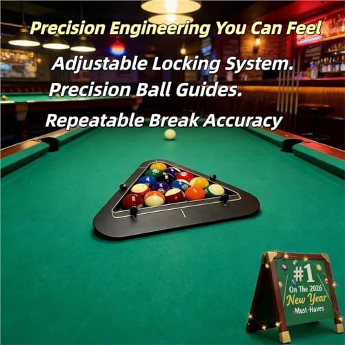 Professional Billiard Rack, Heavy Duty Solid Wood Triangle & Diamond Racks, Gap-Free Precision for 8-Ball & 9-Ball Perfect Breaks, Essential Billiards Accessories - color: 8-ball