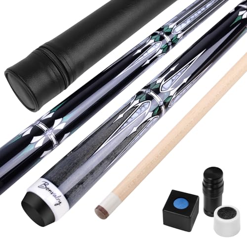 Pool Cue Kit - Stained Maple 58 Inch Pool Stick with Hard Case and Accessories for Billiards Enthusiasts - color: Grey, style: 21oz