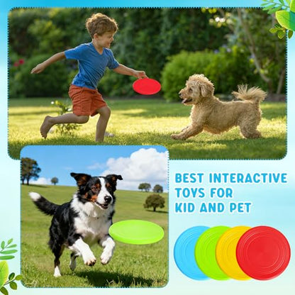 Summer 7" Rubber Flying Discs with Ropes and Gift Cards Beach Party Favors Bulk Outdoor Games Pool Camping Toys for Group Activities Family Fun