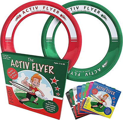 Activ Life Kid’s Flying Rings (2 Pack) They Fly Straight & Don’t Hurt, 80% Lighter Than Standard Rings - Replace Screen Time with Healthy Family Fun - Get Outside & Play - color: Christmas