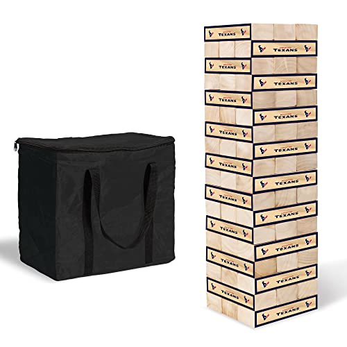 Wild Sports NFL Giant Stacking Wooden Blocks – Tumbling Tower Classic Family Game Stacks – Great Gift for Any Football Fan! - color: Houston Texans
