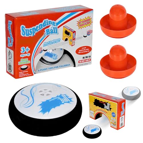 Air Hockey Hover Puck,Elektrisch Schwebendes Hockey Set Mit 2 Roten Air Hockeys Schiebern,Floating Air Hockey Game,Mini Electric Hover Puck,Portable Hover Disc Table Toy for Kids Adults Family