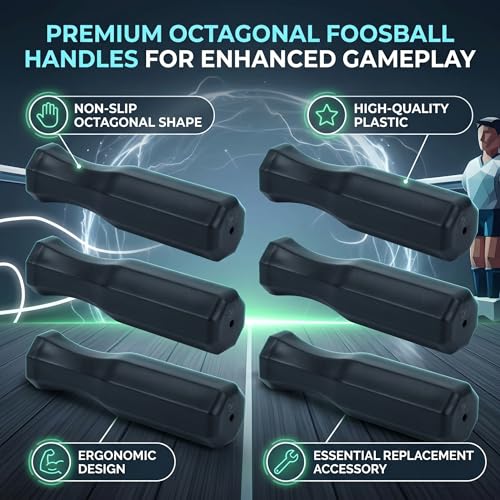 Alomejor 8pcs Table Football Handle Table Soccer Part Replacement Handle Foosball Handle Grip with Non Slip Octagon Design