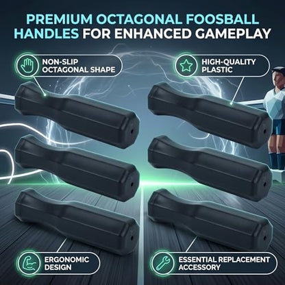 Alomejor 8pcs Table Football Handle Table Soccer Part Replacement Handle Foosball Handle Grip with Non Slip Octagon Design