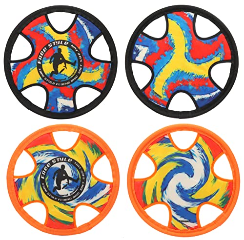 TurnWay Outdoor Two Soft Frisbee Throwing Disc, Flying Disc, Flying Saucer for Man and Woman in Yard, Beach, Lawn, Camping, Pool (Hurricane+ Inkjet) - color: Hurricane+ Inkjet