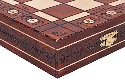 Chess and games shop Muba Dubrovnik 6EF Handmade Wooden Chess Set 21 Inch Board with Standard Plastic Wood Imitation Chessmen- Storage Box to Store All The Piece