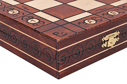 Chess and games shop Muba Dubrovnik 6EF Handmade Wooden Chess Set 21 Inch Board with Standard Plastic Wood Imitation Chessmen- Storage Box to Store All The Piece