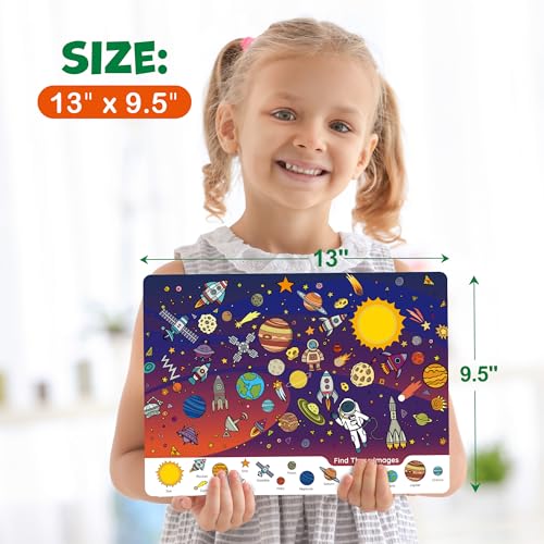 BenBen Preschool Learning Activities, 28 Pages, Search and Find Books, Travel Game for Road Trip, Kindergarten Educational Toys, Birthday Gift for Kids Toddlers Ages 3 4 5 6