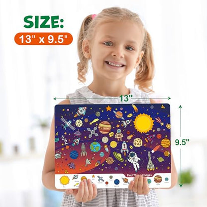 BenBen Preschool Learning Activities, 28 Pages, Search and Find Books, Travel Game for Road Trip, Kindergarten Educational Toys, Birthday Gift for Kids Toddlers Ages 3 4 5 6