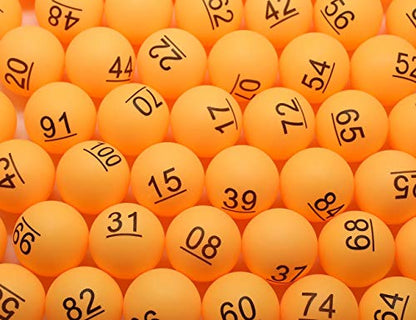 SelfTek 100Pcs Numbered Table Tennis Balls Beer PingPong 40mm Raffle Balls Lottery Balls Printed with Numbers for Party Games - color: Yellow