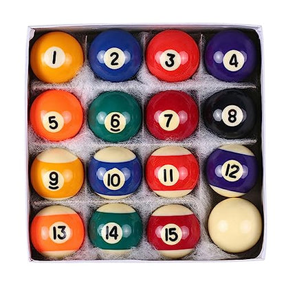 Rulbelok 16Pcs/Pack Pool Ball Polyester Resin 25MM/32MM/38MM Children Billiards Table Set Kid Pool Ball Complete Set Billiard Set Pool Ball Replacement Kids Billiards Cue Pool