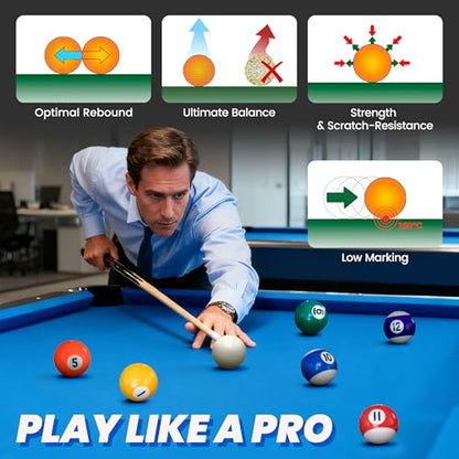 Pool Balls Billiard Set – 2-1/4" Regulation Size, 6 oz Professional Weight, AAA Grade Pure Resin, Pool Table Balls for Tournament, Bar, Game Room & Gifts - style: Classic