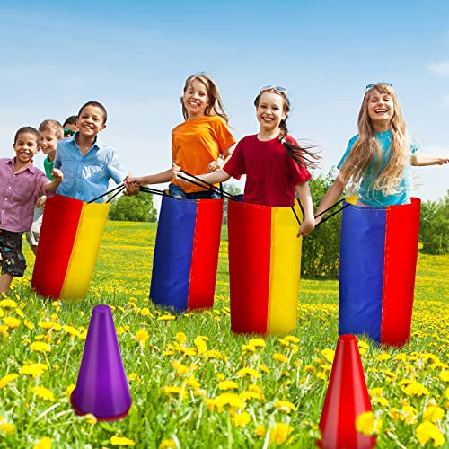 53 Pieces Outdoor Lawn Game Carnival Toss Set Potato Sack Race Bags Egg and Spoon Race Party Ring Bean Bag Tossing Cones Prizes for Adult Family Birthday Party Outdoor Game Supplies