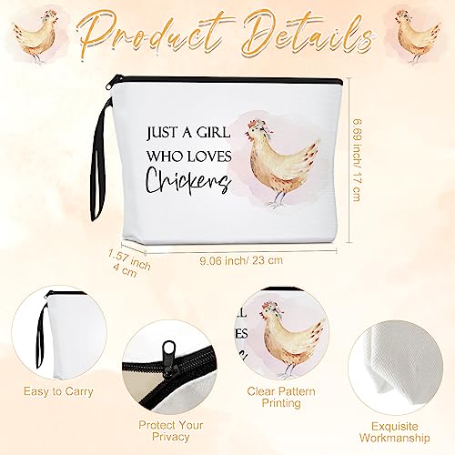 Sieral 2 Pcs Animal Lover Bag Gift for Women Travel Canvas Tote Portable Zipper Pouch Canvas Reusable Grocery Tote - style: Chicken