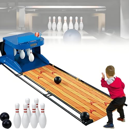 Electronic Bowling Alley Game for Kids and Adults with Automatic Reset,Lighting Effects,and Simulation Sounds-Foldable Indoor Bowling Set 2M/6Ft,2m/6ft - size: 2m/6ft