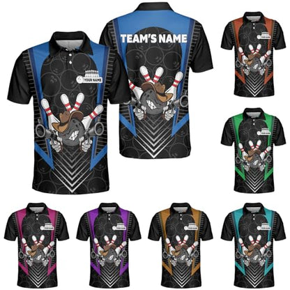 GABITA Personalized Bowling Jerseys for Men, Custom Bowling Shirts, Funny Bowling Shirts Gift for Bowler Team Player - color: A12