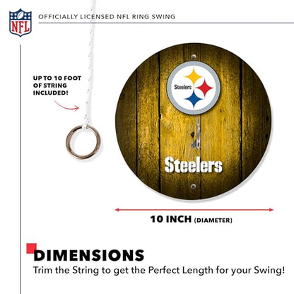 Solid Wood NFL Hook & Ring Toss Set with Direct Print HD Team Graphics – Easy Hang Hook and Ring Toss Target – Great Gift for Any Football Fan! Ring Toss Family Game for a Game Room