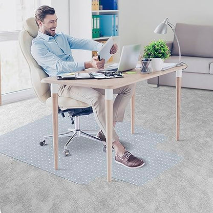 LEMY 48 Inch x 36 Inch 1/8 Inch (3MM) Thickness PVC Floor Office Chair Mat Transparent Plastic Carpet Floor Protector for Chair Desk Home Office - size: 48x36 With Lip