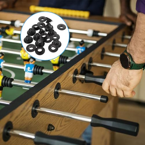 10PCS Tabletop Foosball Bushings Bearing Rods for Fun Games Accessories Black Foosball Machine Bearings Replacement Diameter Threaded Plastic Portable Size Foosball Replacement Parts
