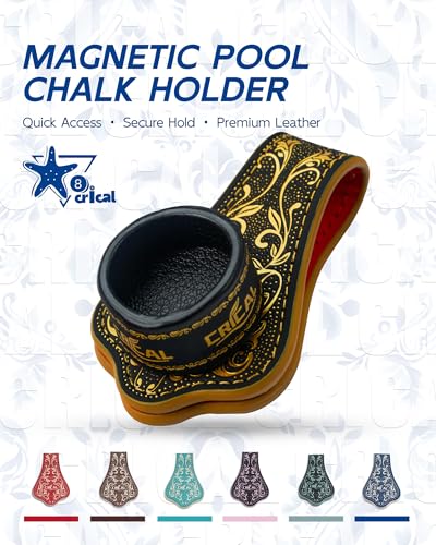 CRICAL Portable Magnetic Pool Chalk Holder Square Chalk Cube Holder Billiard Cue Accessory Gift Idea - color: CL-ChalkHolder Black Gold-R