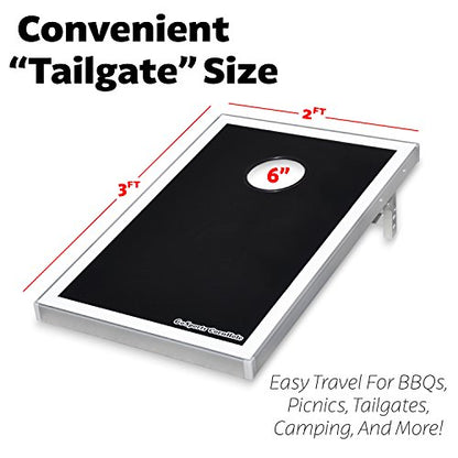 GoSports Tailgate Size 3 x 2 ft Cornhole Sets - Choose LED or Standard - Portable Set Includes 8 Bean Bags & Game Rules
