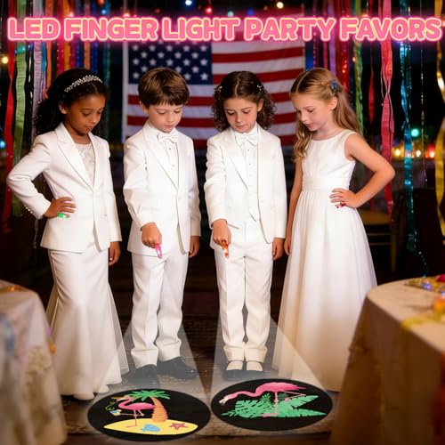 36 Pack Summer Flamingo Party Favors LED Finger Lights, Glow in The Dark Finger Flashlights for Kids Birthday Party Goodie Bag Stuffers, Tropical Themed Party Supplies - style: Flamingo