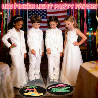 36 Pack Summer Flamingo Party Favors LED Finger Lights, Glow in The Dark Finger Flashlights for Kids Birthday Party Goodie Bag Stuffers, Tropical Themed Party Supplies - style: Flamingo