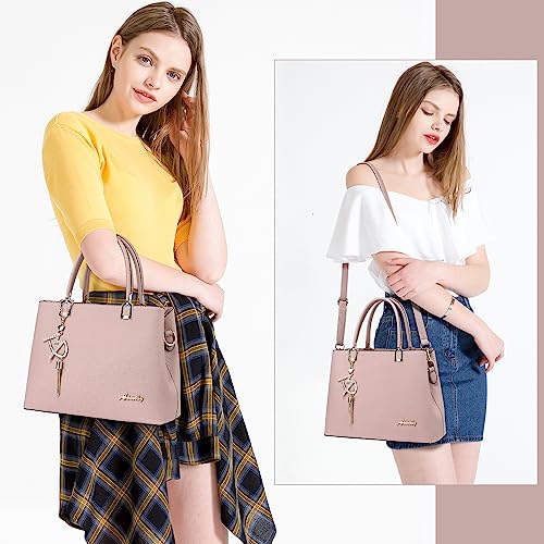 Womens Purses and Handbags Shoulder Bags Ladies Designer Top Handle Satchel Tote Bag - color: Dark Pink